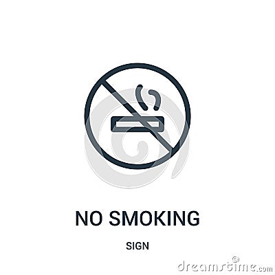 no smoking icon vector from sign collection. Thin line no smoking outline icon vector illustration Vector Illustration