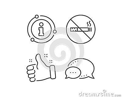 No smoking line icon. Stop smoke sign. Hotel service. Vector Vector Illustration