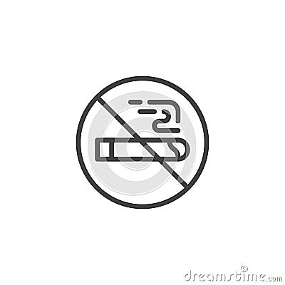 No Smoking line icon Vector Illustration