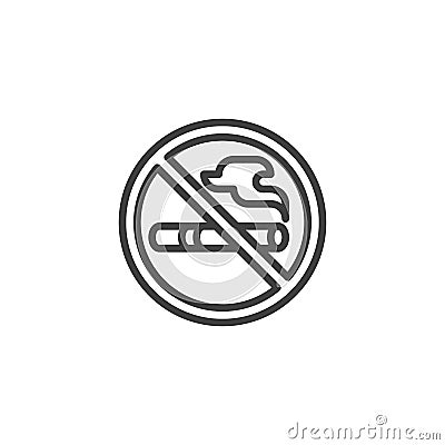 No smoking line icon Vector Illustration