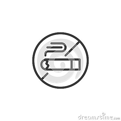 No smoking line icon Vector Illustration