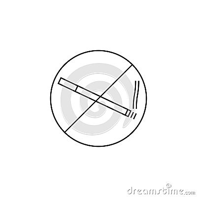 No smoking line icon, outline vector logo illustration, linear p Vector Illustration