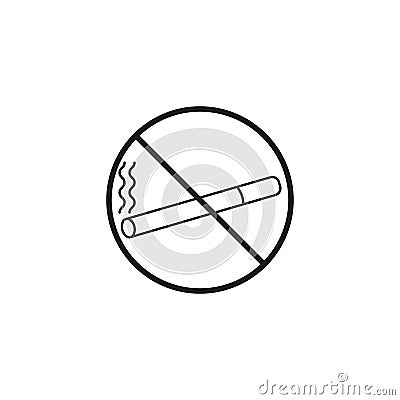 No smoking line icon, prohibited sign Vector Illustration