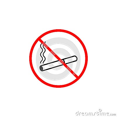 No smoking line icon, prohibition sign, forbidde Vector Illustration