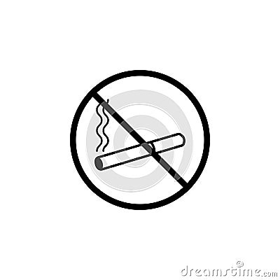 No smoking line icon, prohibition sign, forbidden Vector Illustration