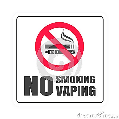 No smoking no vaping sign. Vector Illustration