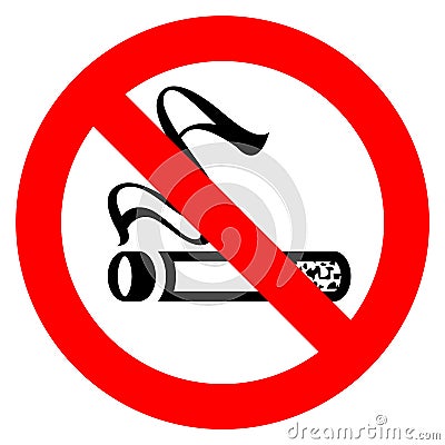 No smoking red sign Vector Illustration