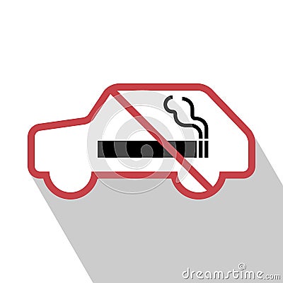 No smoking sign in the car Vector Illustration