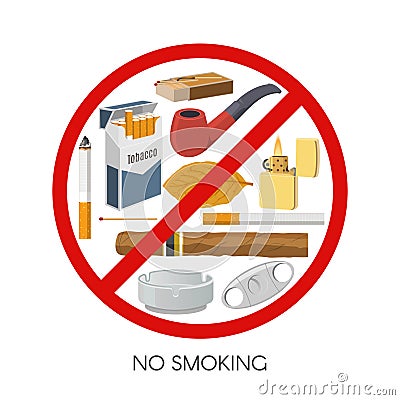 No Smoking Sign Design Vector Illustration