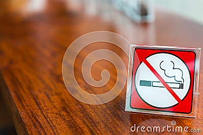 No smoking sign displayed Stock Photo