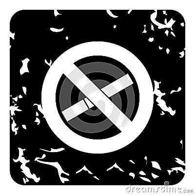 No smoking sign icon, grunge style Vector Illustration