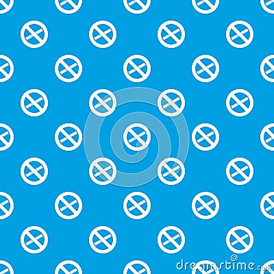 No smoking sign pattern seamless blue Vector Illustration