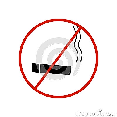 No smoking sign on white background Vector Illustration