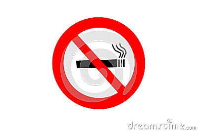 No smoking sign on white background Stock Photo