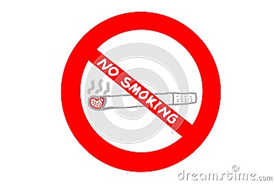 No smoking sign on white background Stock Photo