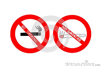 No smoking sign on white background Stock Photo