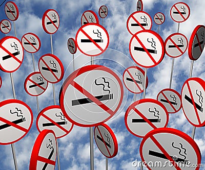 No Smoking Signs Stock Photo