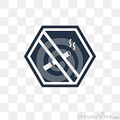 No Smoking vector icon isolated on transparent background, No Sm Vector Illustration