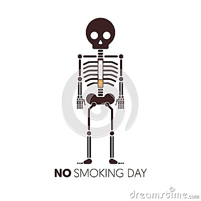 No smoking and world no tobacco day poster template background Cartoon Illustration