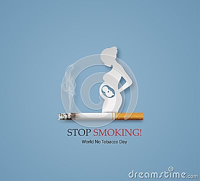 No smoking and World No Tobacco Day Vector Illustration