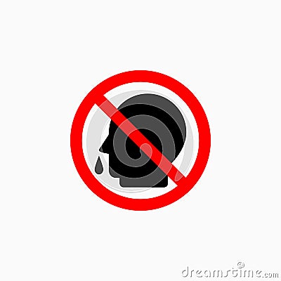 No snot icon, no runny nose vector, prohibit, forbidden Vector Illustration