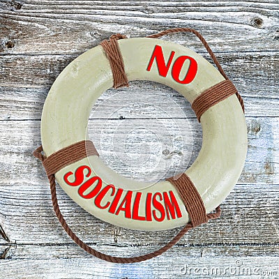 No Socialism Lifesaver Stock Photo