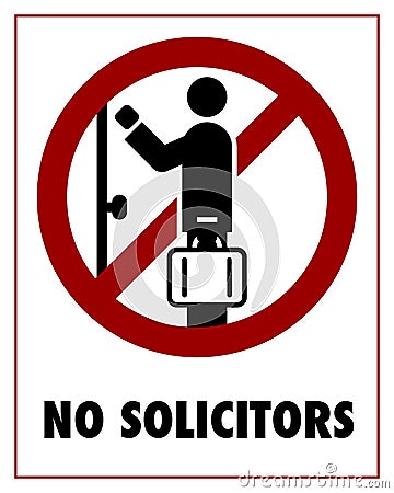 No Solicitors Vector Illustration