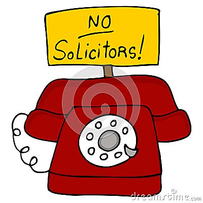 No Solicitors Telephone Vector Illustration