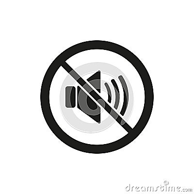 The no sound icon. Volume Off symbol. Vector Illustration