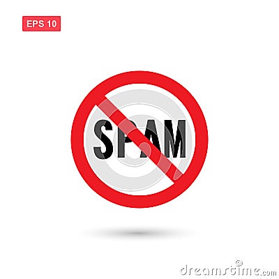 No spam sign text symbol vector isolated Vector Illustration