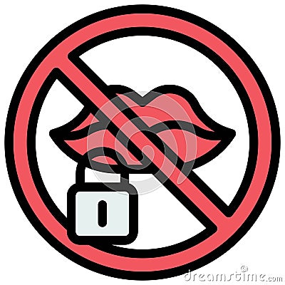 No speak icon, Protest related vector Vector Illustration