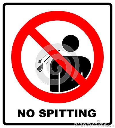 No spitting sign on white background. Vector illustration Cartoon Illustration