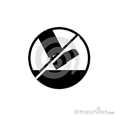 No step icon vector isolated on white background, No step sign Vector Illustration