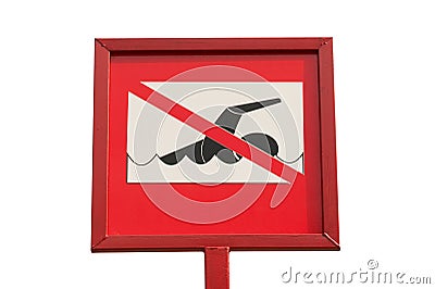 No swim sign Stock Photo