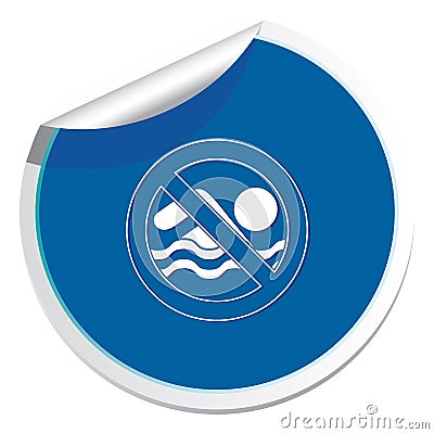 No swimming prohibition sign icon Vector Illustration