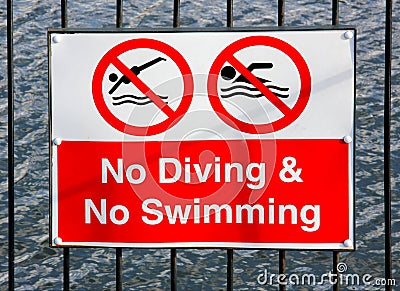 No Swimming Sign Stock Photo