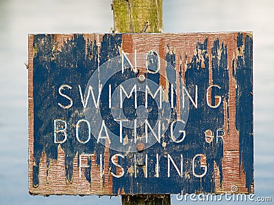 No swimming sign Stock Photo