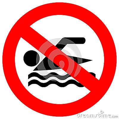 No swimming vector sign Vector Illustration