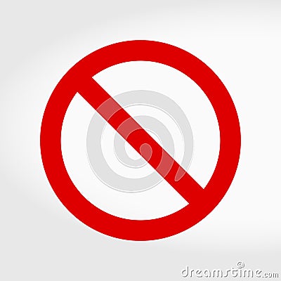 No symbol. Empty prohibition sign. Forbidden round sign template. Vector illustration Vector Illustration
