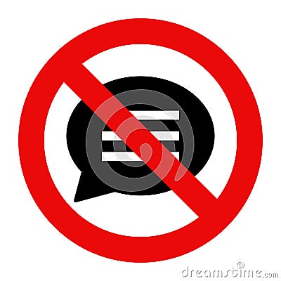 No talking sign. No speaking symbol Vector Illustration