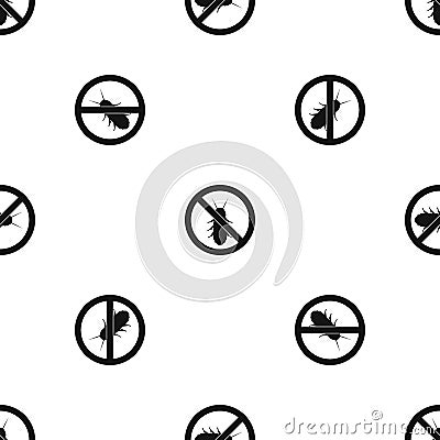 No termite sign pattern seamless black Vector Illustration