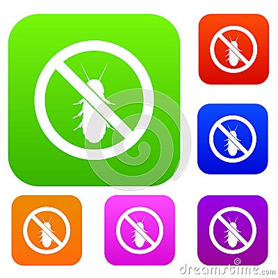 No termite sign set collection Vector Illustration