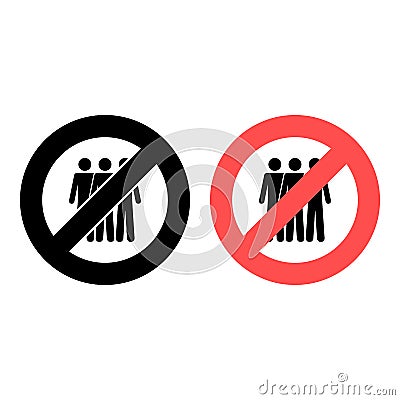 No three persons icon. Simple glyph, flat vector of people ban, prohibition, embargo, interdict, forbiddance icons for ui and ux, Stock Photo