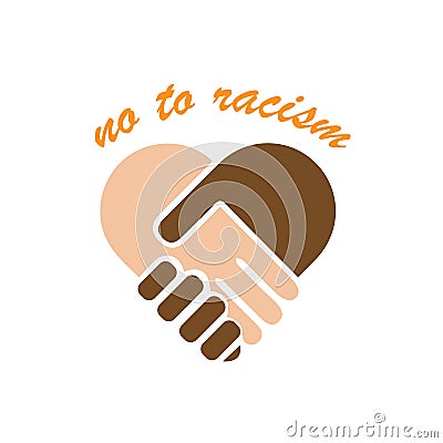 No to racism illustration. Discrimination symbol. Vector Illustration