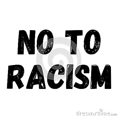 No to racism label Vector Illustration