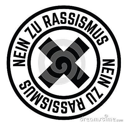 No to racism stamp in german Vector Illustration