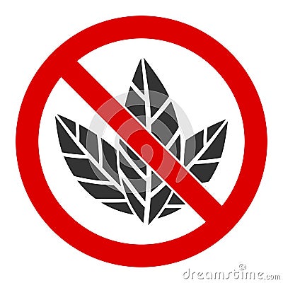 Flat Vector No Tobacco Icon Vector Illustration