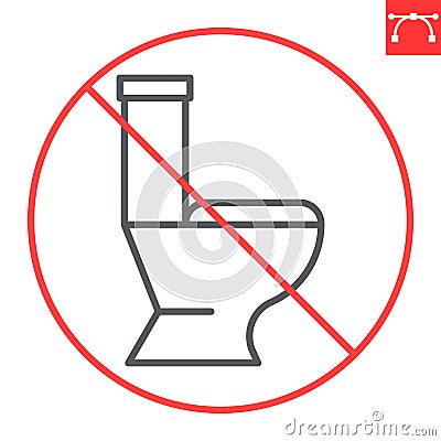 No toilet line icon Vector Illustration