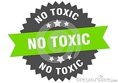 no toxic sign. no toxic round isolated ribbon label. Vector Illustration