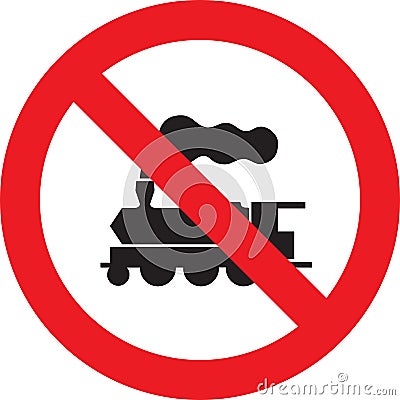 No trains sign Stock Photo